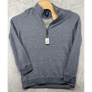 Johnnie-O Skully 1/4 Zip‎ Striped Long Sleeve Shirt Indigo Boys Size 16 NWT